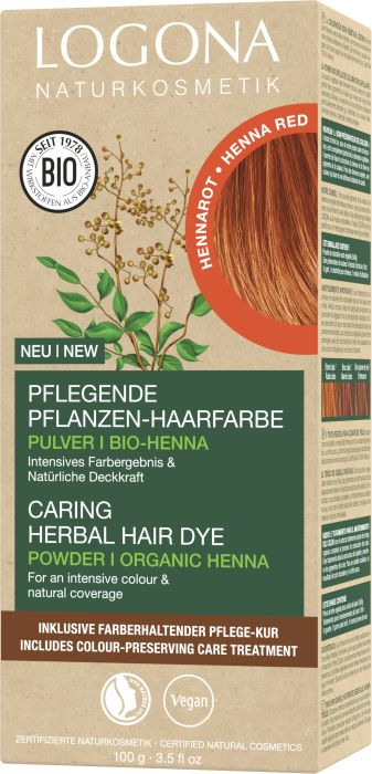 Logona Pflanzen-Haarfarbe Pulver Hennarot NaturWarenKaufhaus günstig I