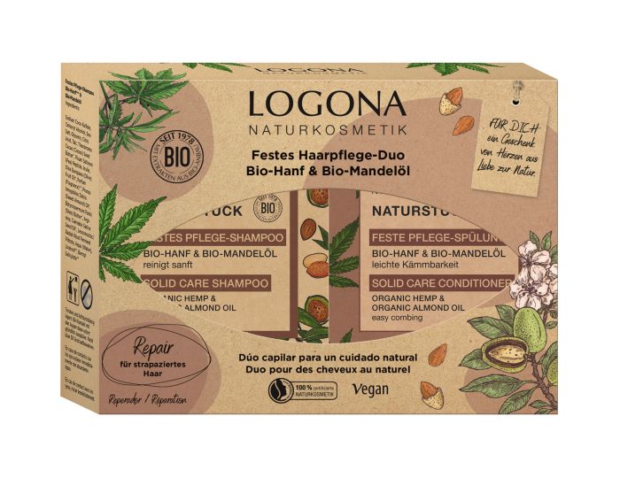 Logona Festes Haarpflege-Duo Bio-Hanf & Mandelöl I NaturWarenKaufhaus