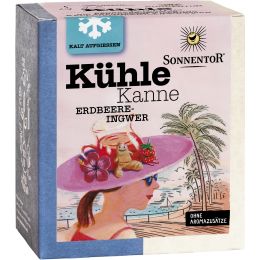 Kühle Kanne Erdbeer-Ingwer Tee, Pyramidenbeutel bio