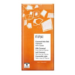 Caramel Inka Salz Vollmilchschokolade mit 44% Cacao bio