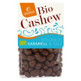 Bio Cashews in Vollmilch-Schokolade mit Salz-Karamell