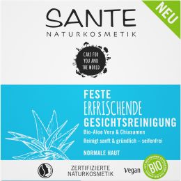 Feste Erfrischende Gesichtsreinigung Bio-Aloe Vera & Chiasamen