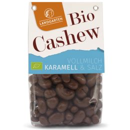 Bio Cashews in Vollmilch-Schokolade mit Salz-Karamell