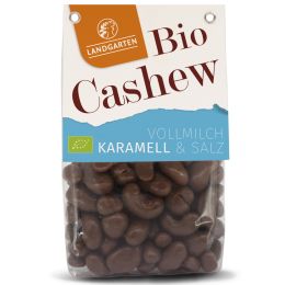 Bio Cashews in Vollmilch-Schokolade mit Salz-Karamell